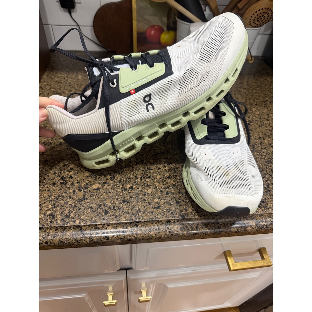 On Cloudrunner Mens 14 Running Shoes White Black Green 39.99212 Helion Superfoam